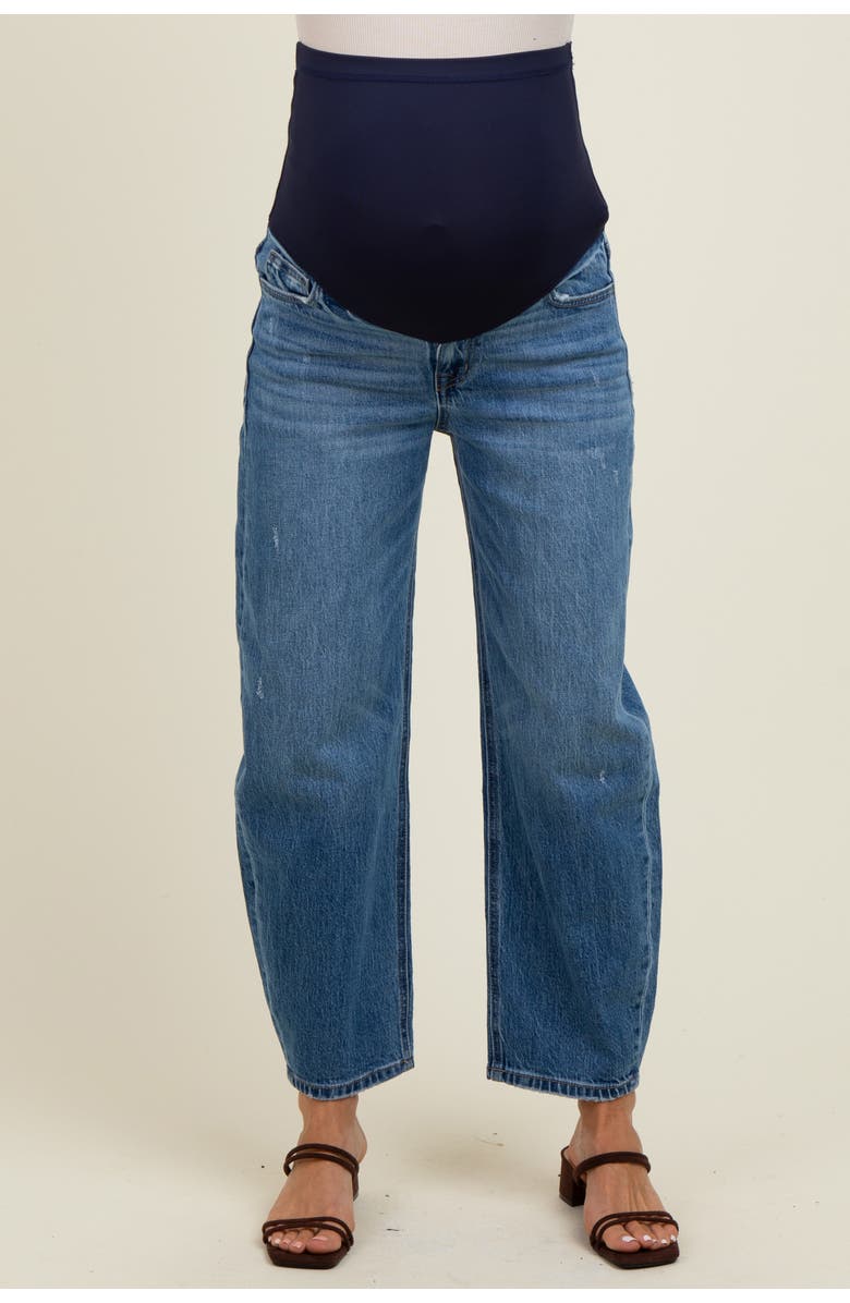 PinkBlush Vintage Wash Ankle Straight Leg Maternity Jeans, Alternate, color, Blue