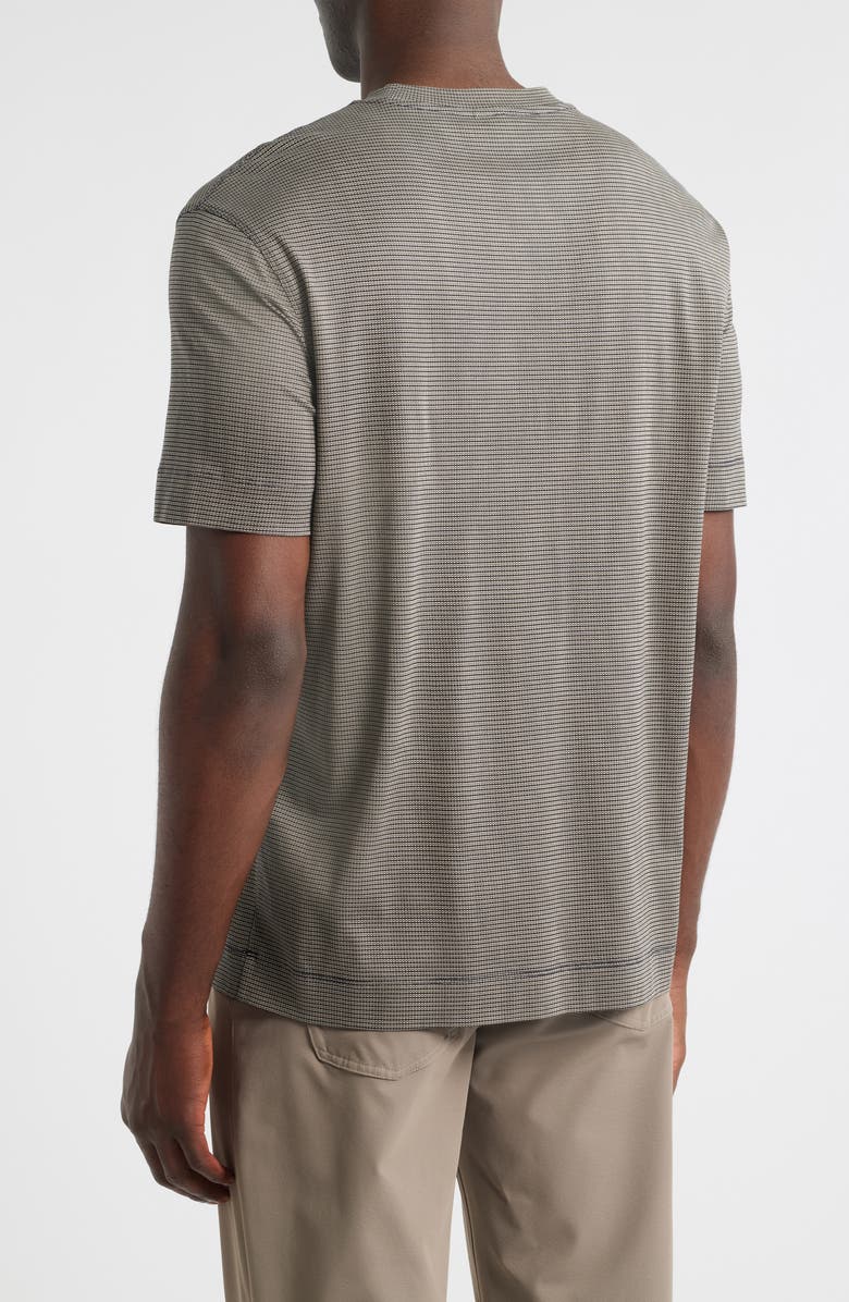 Emporio Armani Micropattern Lyocell & Cotton T-Shirt, Alternate, color, Solid Black