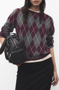 MANGO Argyle Crewneck Sweater