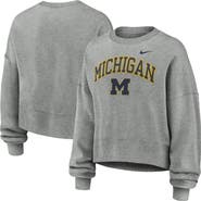 Nike Women's Nike Heather Gray Michigan Wolverines Oversized Phoenix Arch Pullover Sweatshirt