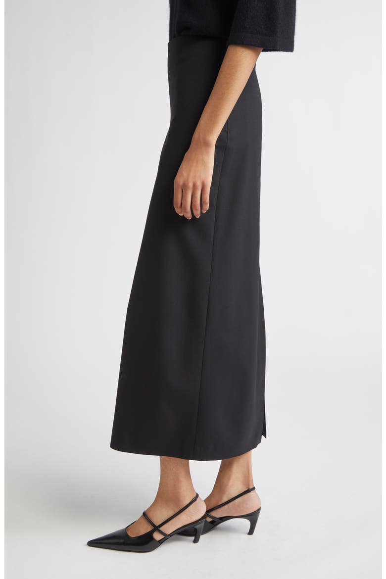Samos Stretch Wool Grain de Poudre Pencil Skirt, Alternate, color, BLACK
