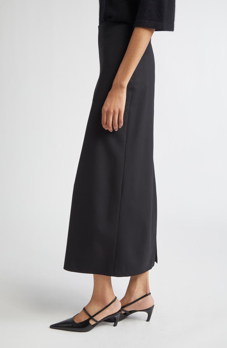 LOULOU DE SAISON Samos Stretch Wool Grain de Poudre Pencil Skirt, Alternate, color, Black