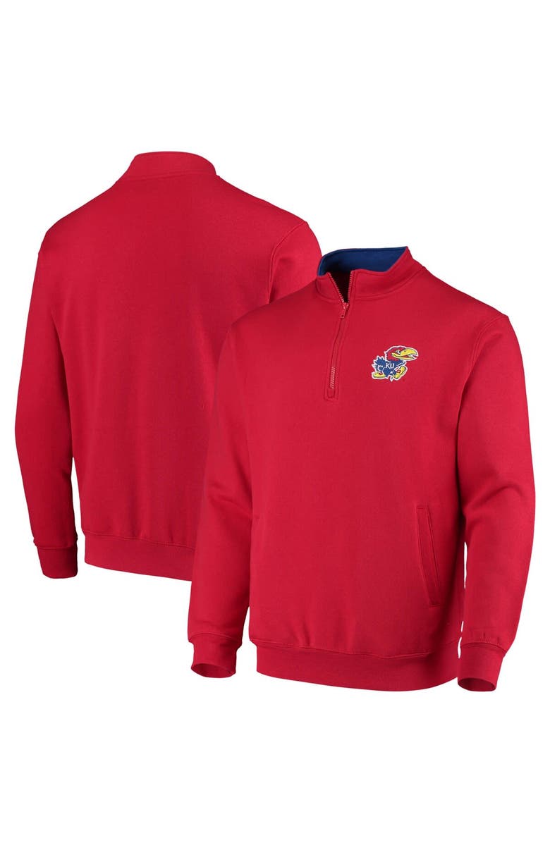 COLOSSEUM Men's Colosseum Red Kansas Jayhawks Tortugas Logo Quarter-Zip Jacket, Main, color, Red