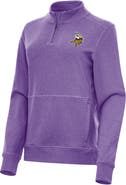 ANTIGUA Women's Antigua  Heather Purple Minnesota Vikings Crush Quarter-Zip Jacket