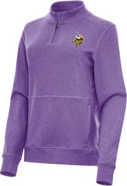 ANTIGUA Women's Antigua Heather Purple Minnesota Vikings Crush Quarter-Zip Jacket