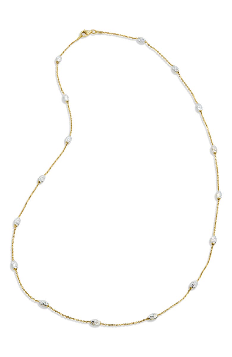 SAVVY CIE JEWELS Two-Tone Station Chain Necklace, Main, color,