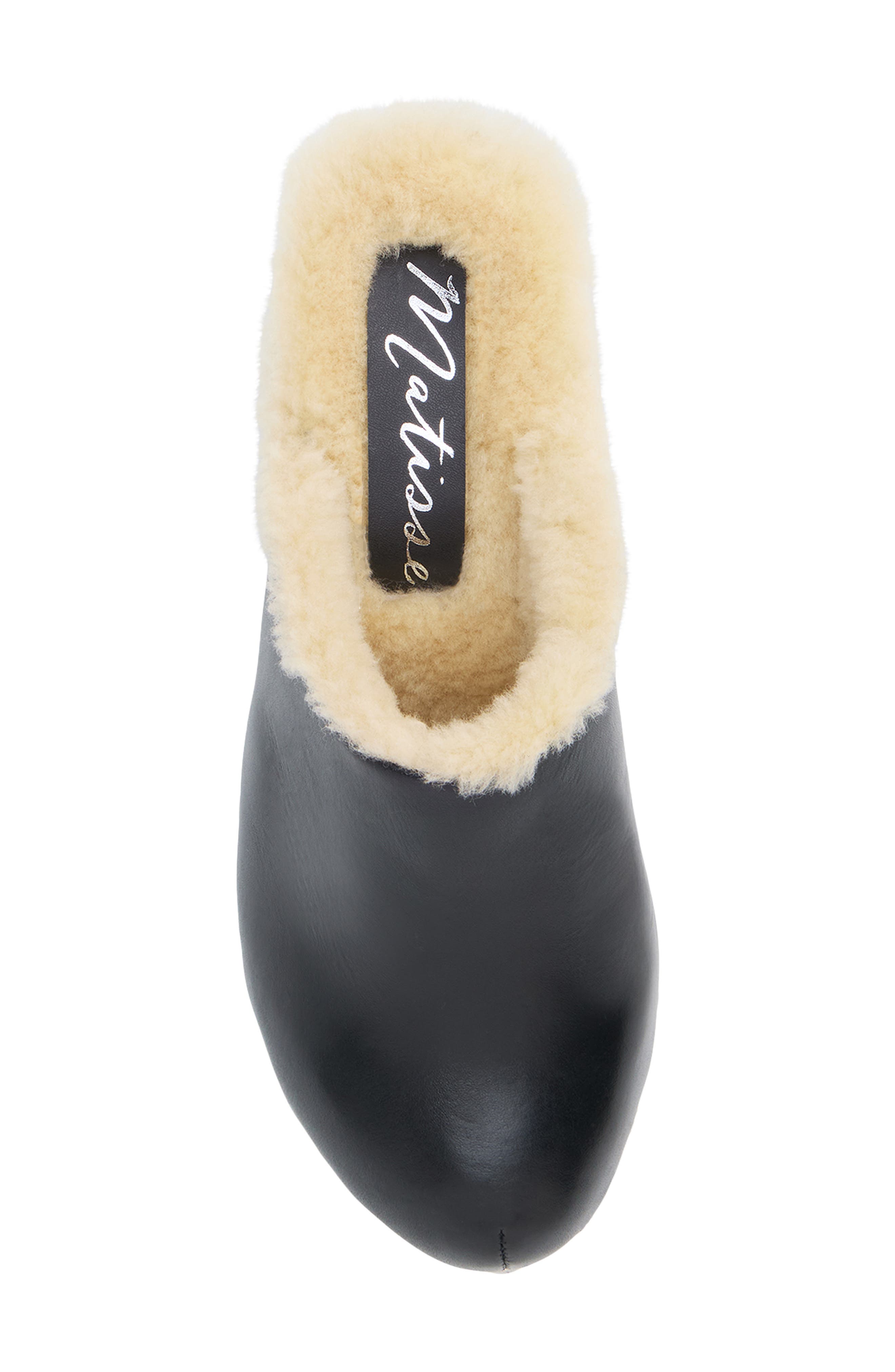 Matisse Mayfair Faux Shearling Lined Clog, Alternate, color, Black
