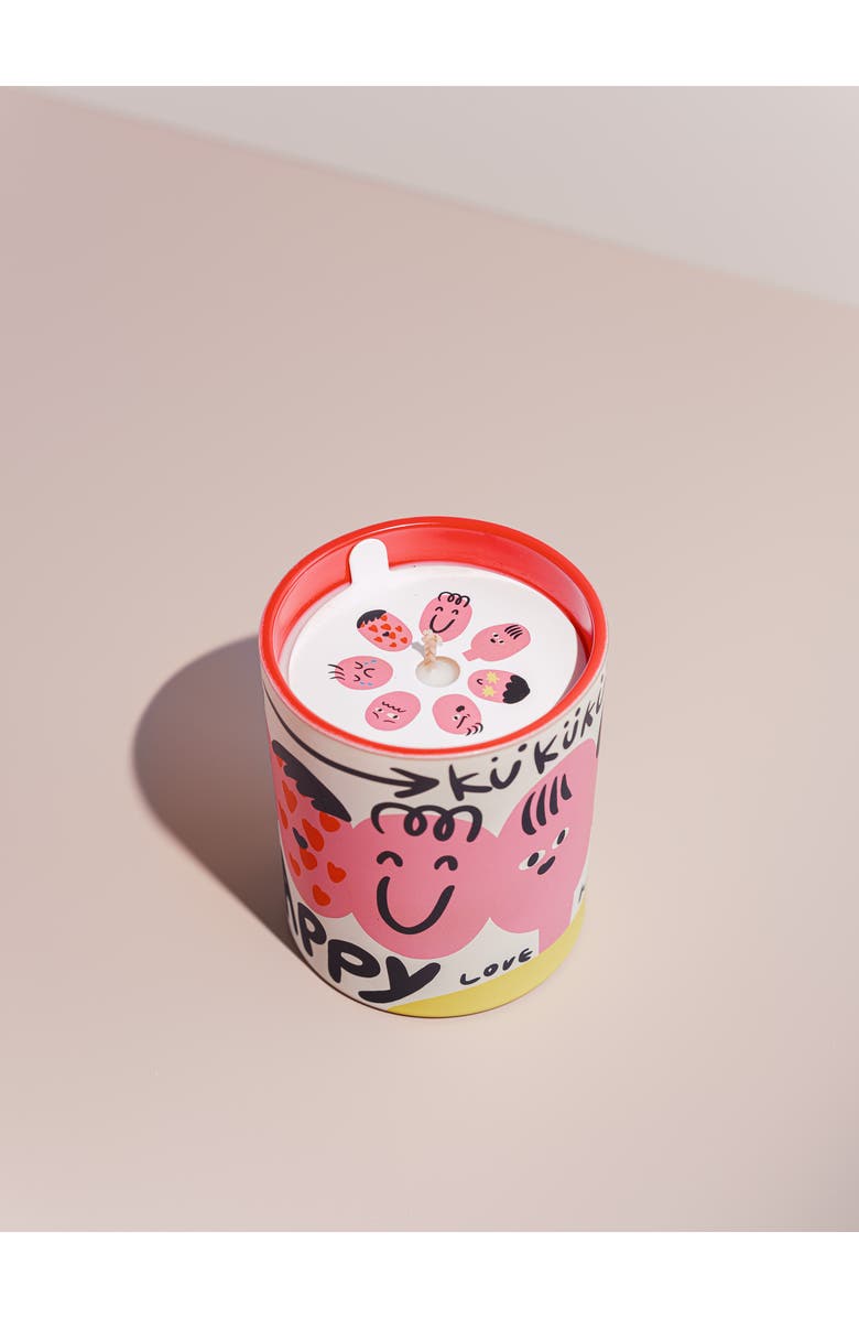 WEKUKU Mood White Tea Scented Candle, Alternate, color, Pink/ Red