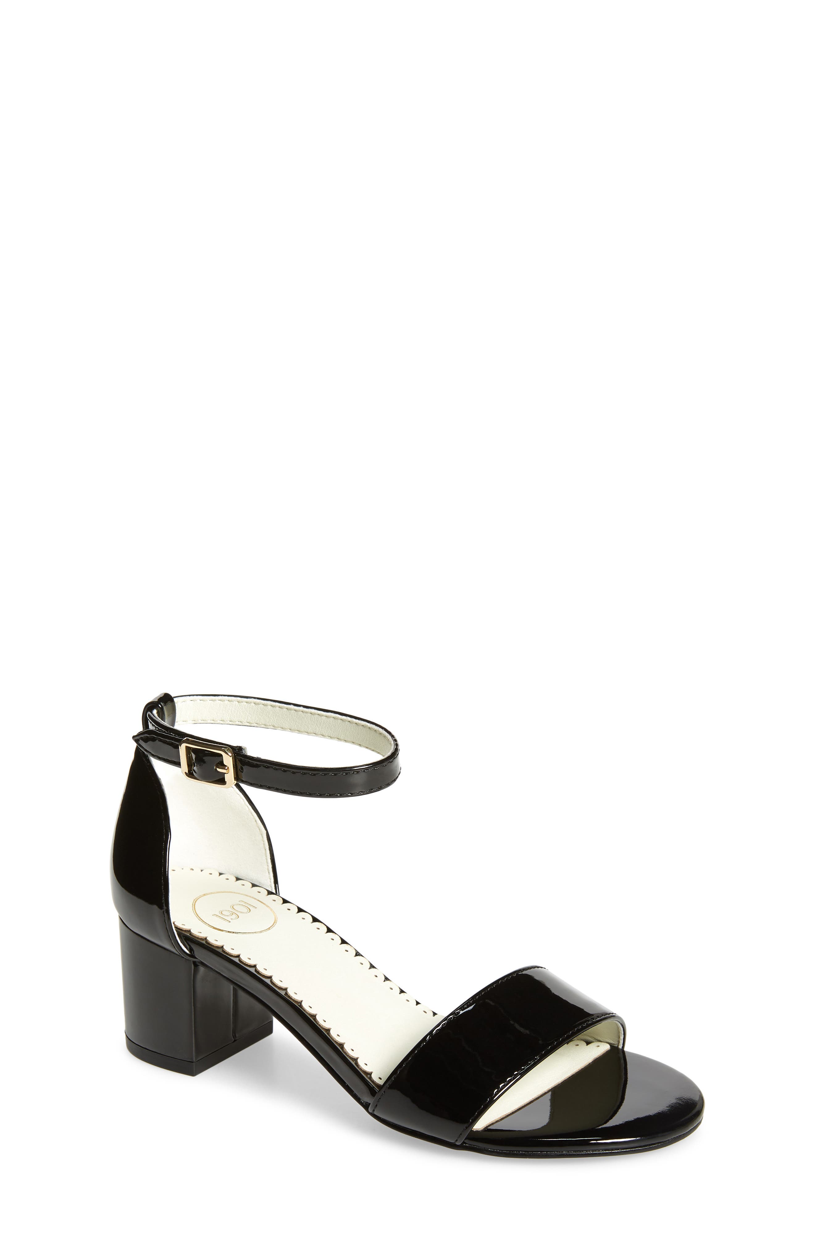 Block Heel Sandal, Main, color, BLACK FAUX PATENT PU