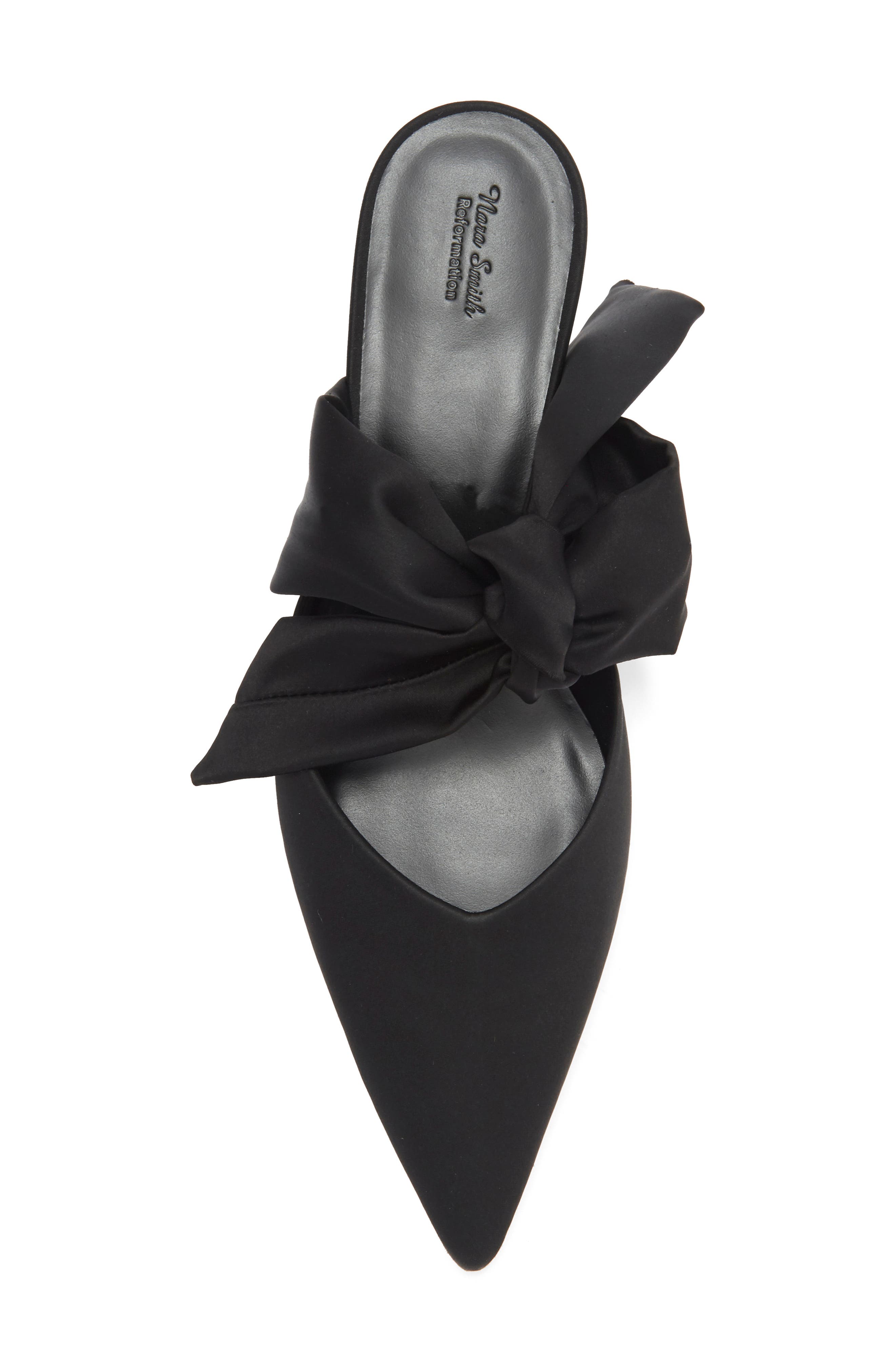 Milk Glass Pointed Toe Mule, Alternate, color, BLACK SATIN