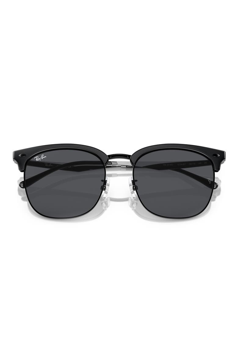 56mm Square Sunglasses, Alternate, color, BLACK ON BLACK / DARK GREY