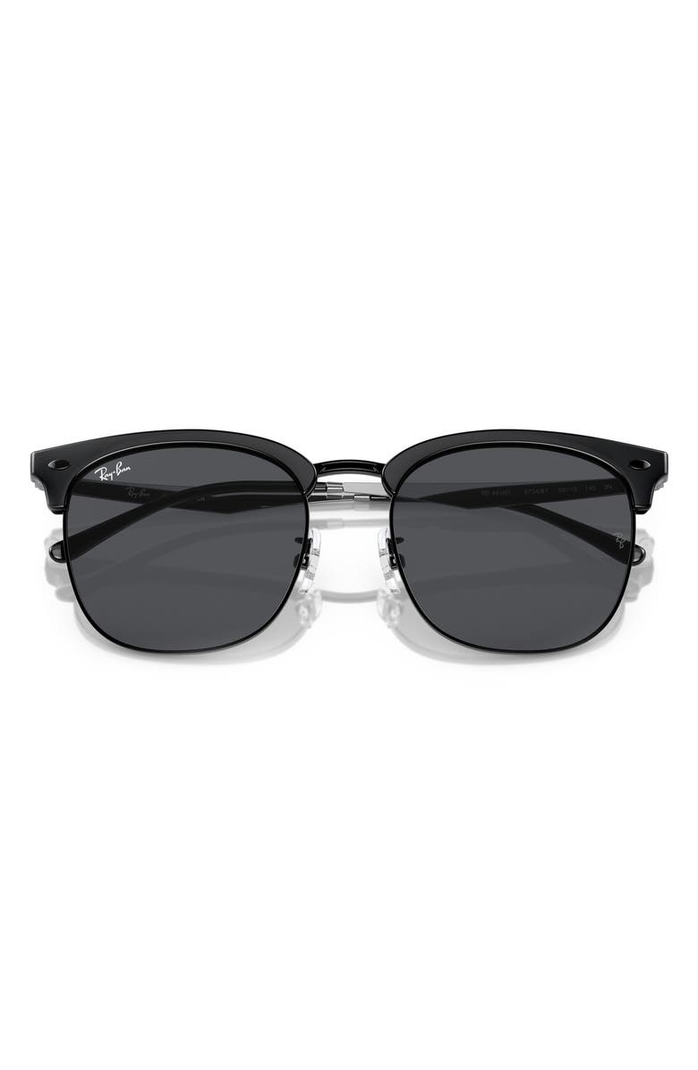 Ray-Ban 56mm Square Sunglasses, Alternate, color, Black On Black / Dark Grey