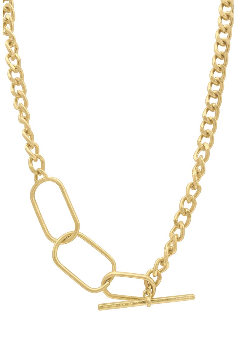 Water Resistant Oversize Oval Link and Curb Chain Necklace, Main, color, GOLD