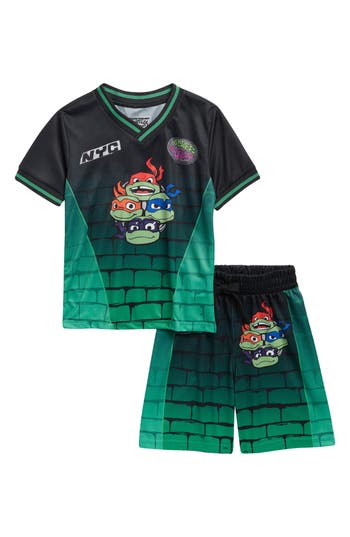 Freeze Kids' Tmnt Soccer Jersey & Shorts Set In Green