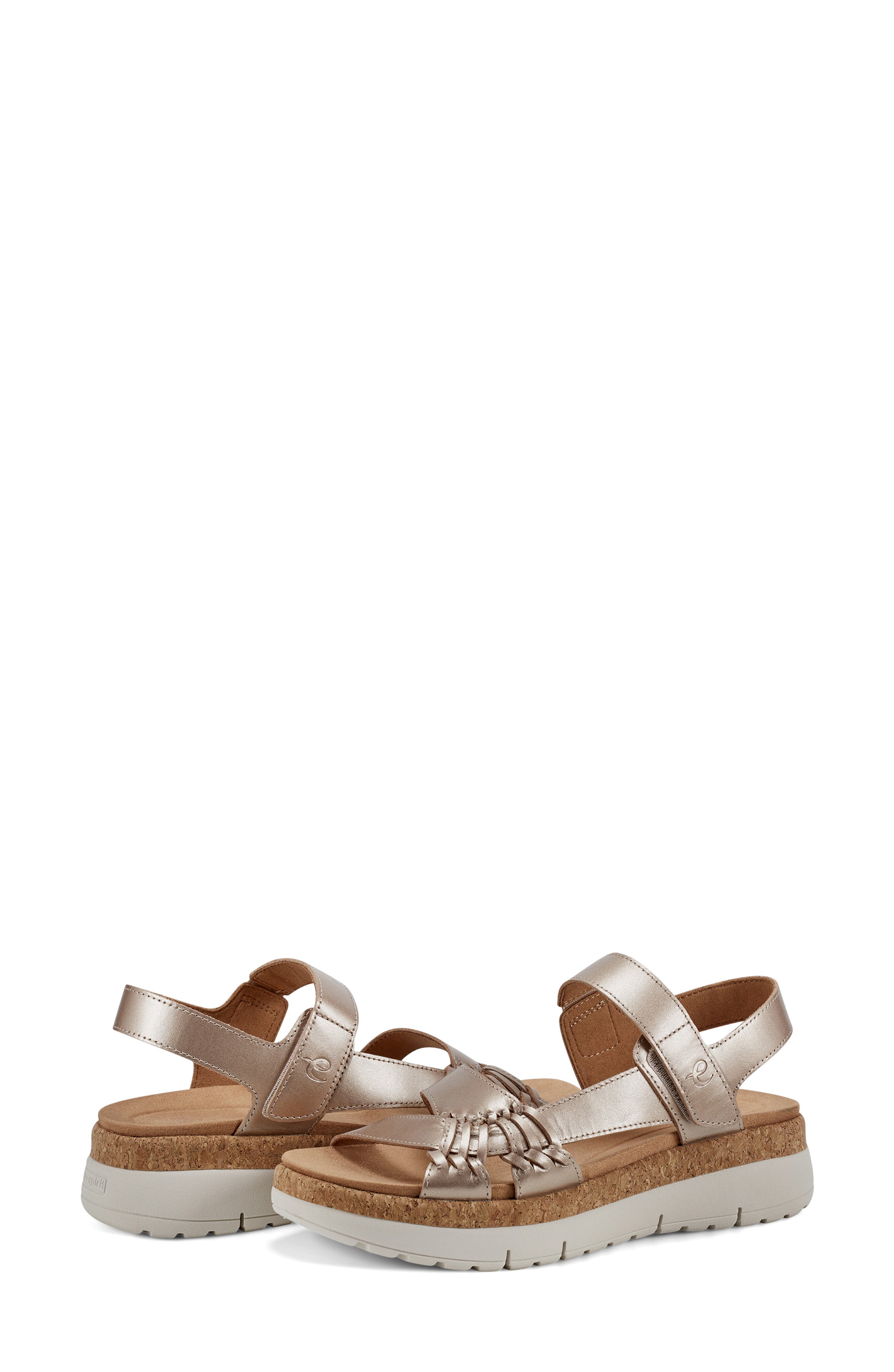 Easy Spirit Ilena Platform Wedge Sandal, Alternate, color, Gold