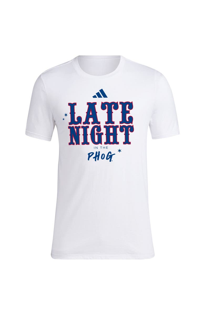 adidas Men's adidas White Kansas Jayhawks Late Night in the Phog T-Shirt, Alternate, color, White