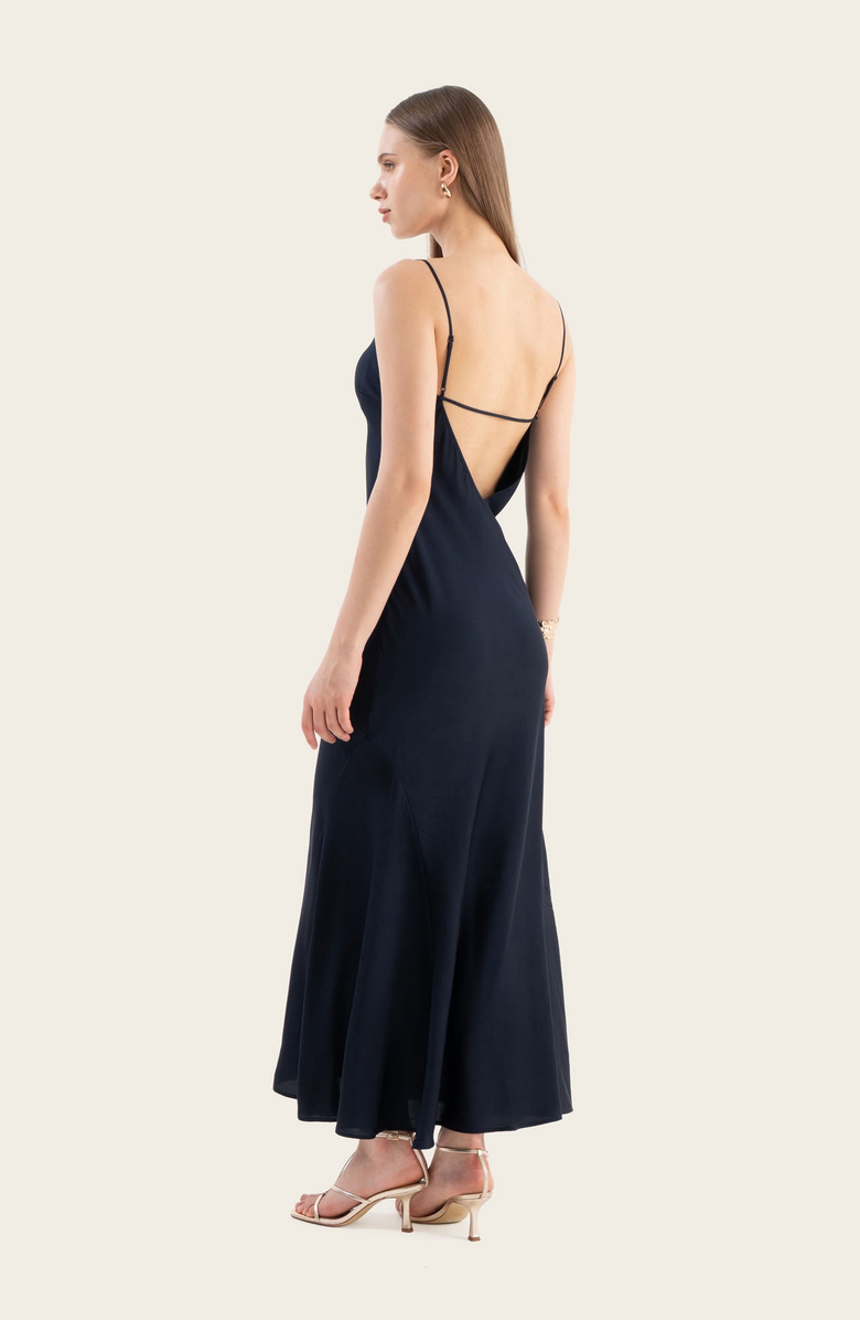 Italic Marlowe Silk Maxi Dress, Alternate, color, Navy