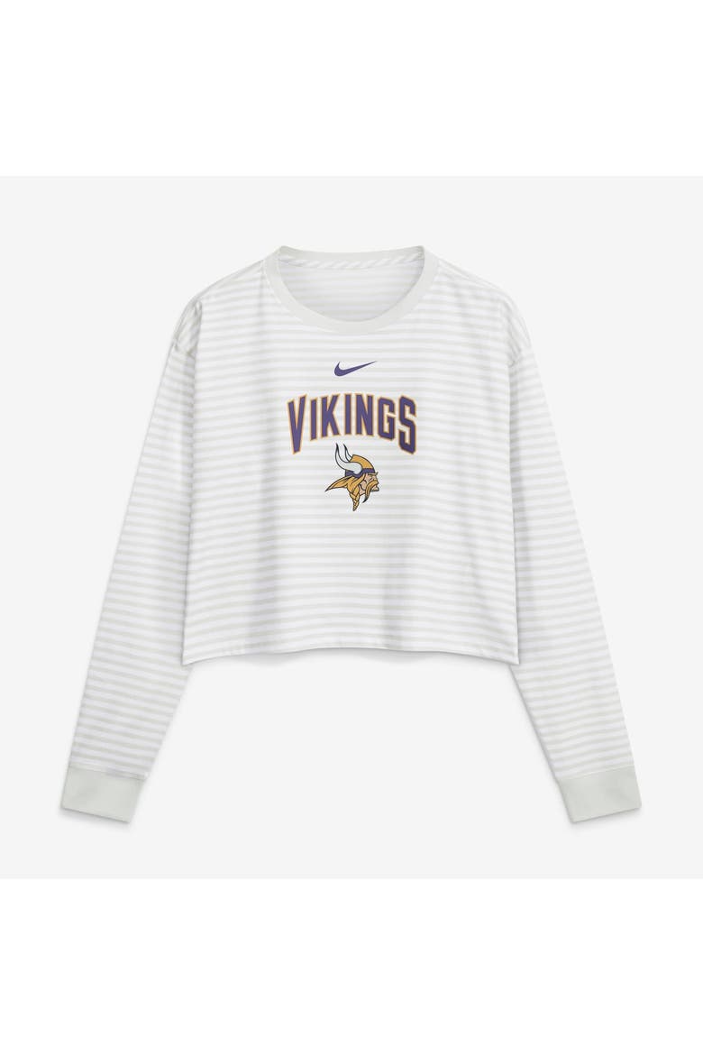 Women's Nike White Minnesota Vikings Loose Fit Crop Top, Main, color, White