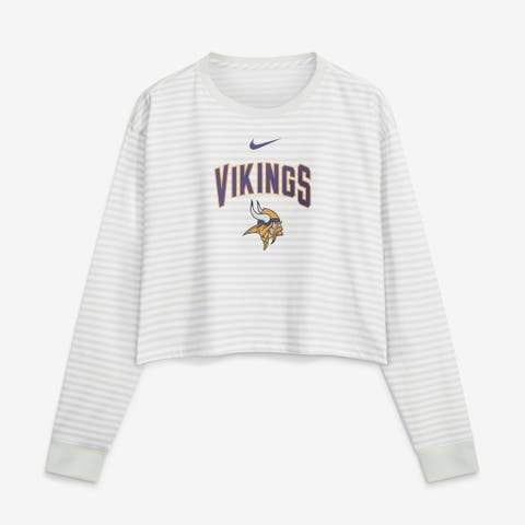 Women's Nike White Minnesota Vikings Loose Fit Crop Top