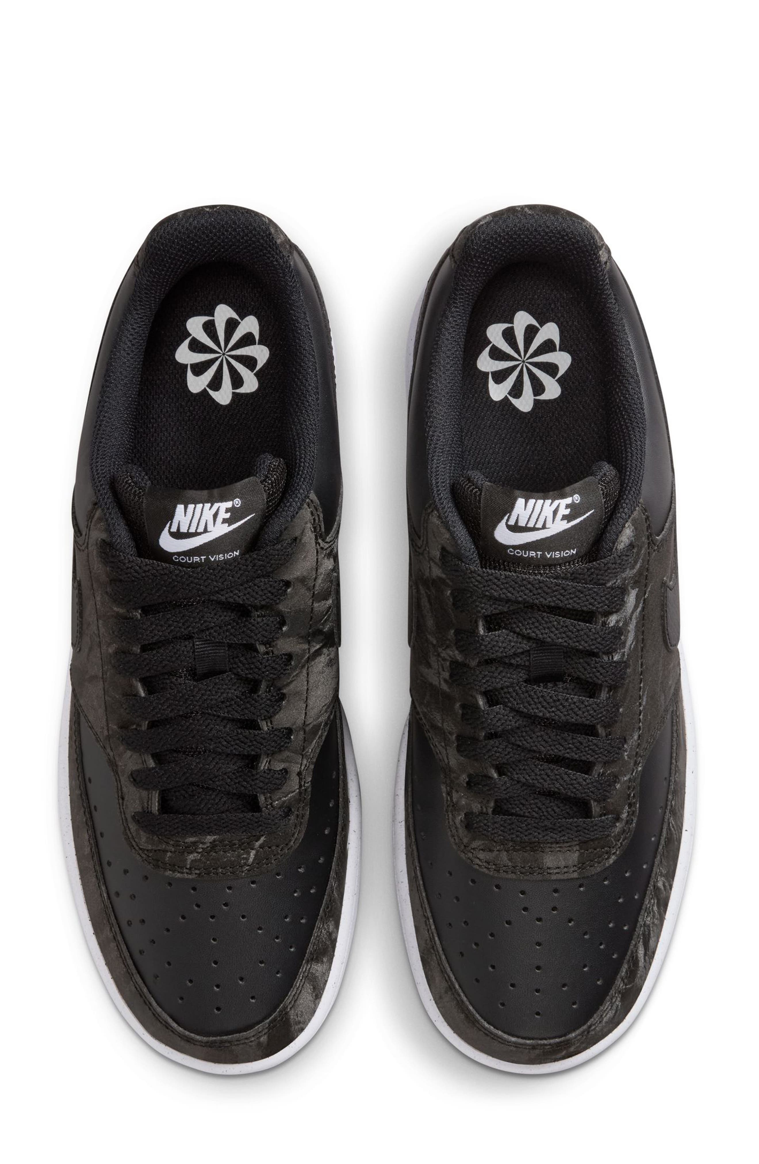 Nike Court Vision Low Sneaker, Alternate, color, Black/ Black/ White