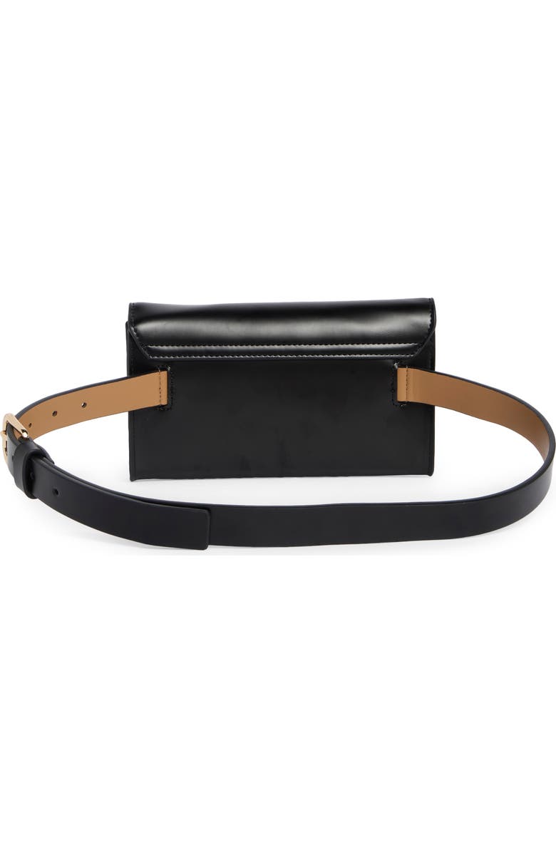 Kate Spade New York bow leather belt bag, Alternate, color, Black / Polished Gold