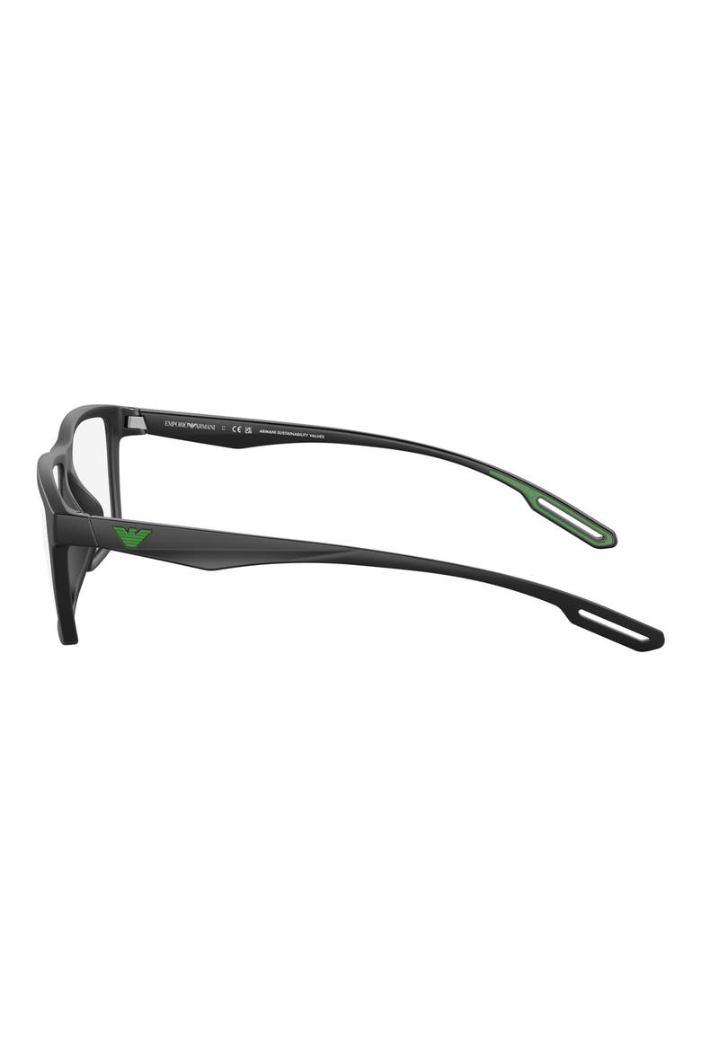 55mm Rectangular Optical Glasses, Alternate, color, MATTE BLACK / CLEAR