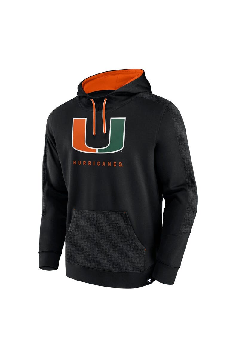 FANATICS Men's Fanatics Black Miami Hurricanes Defender Pullover Hoodie, Alternate, color,
