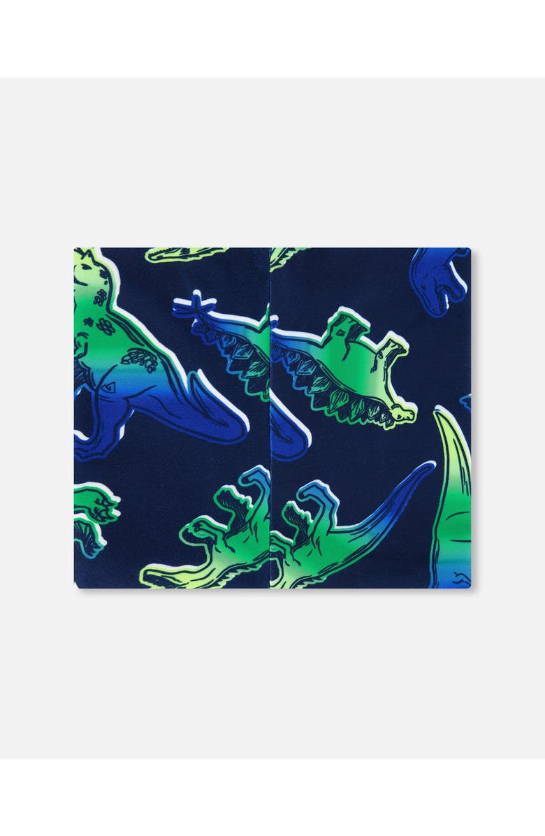 Deux par Deux Baby Boy's Printed Neck Tube Blue And Green Dino On Navy, Alternate, color,