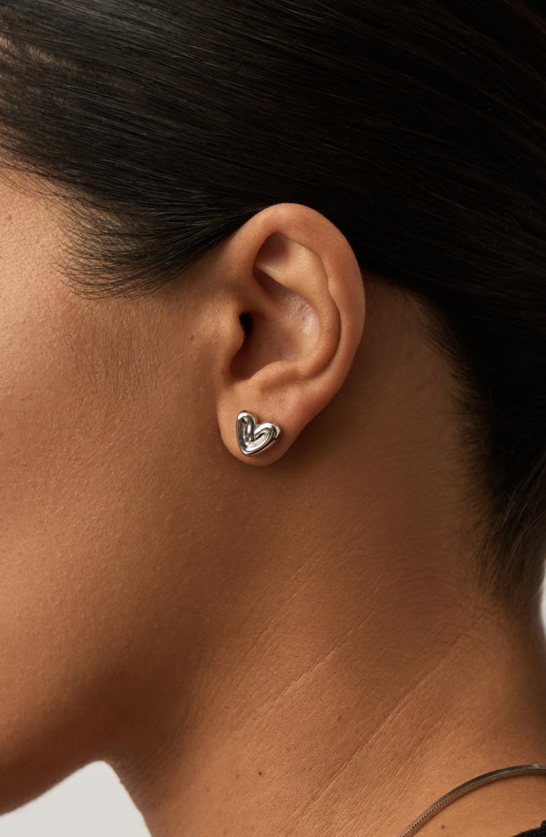 Missoma Mini Puffy Heart Stud Earrings, Alternate, color, 