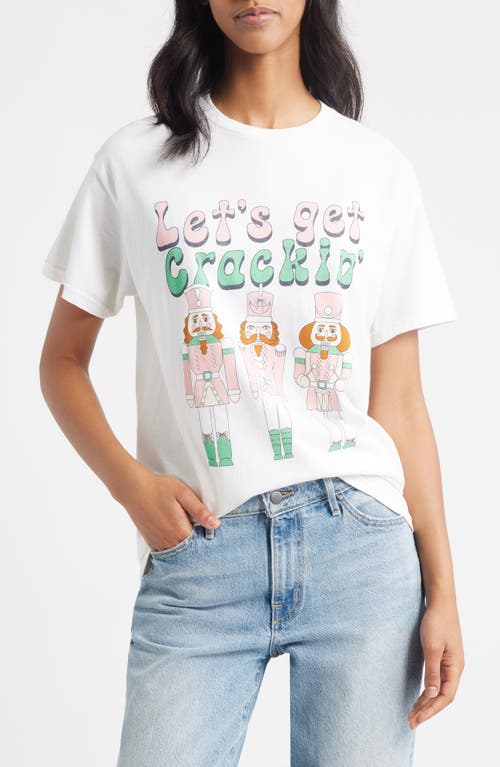 Vinyl Icons Get Crackin' Holiday Nutcracker Cotton Graphic T-shirt In White