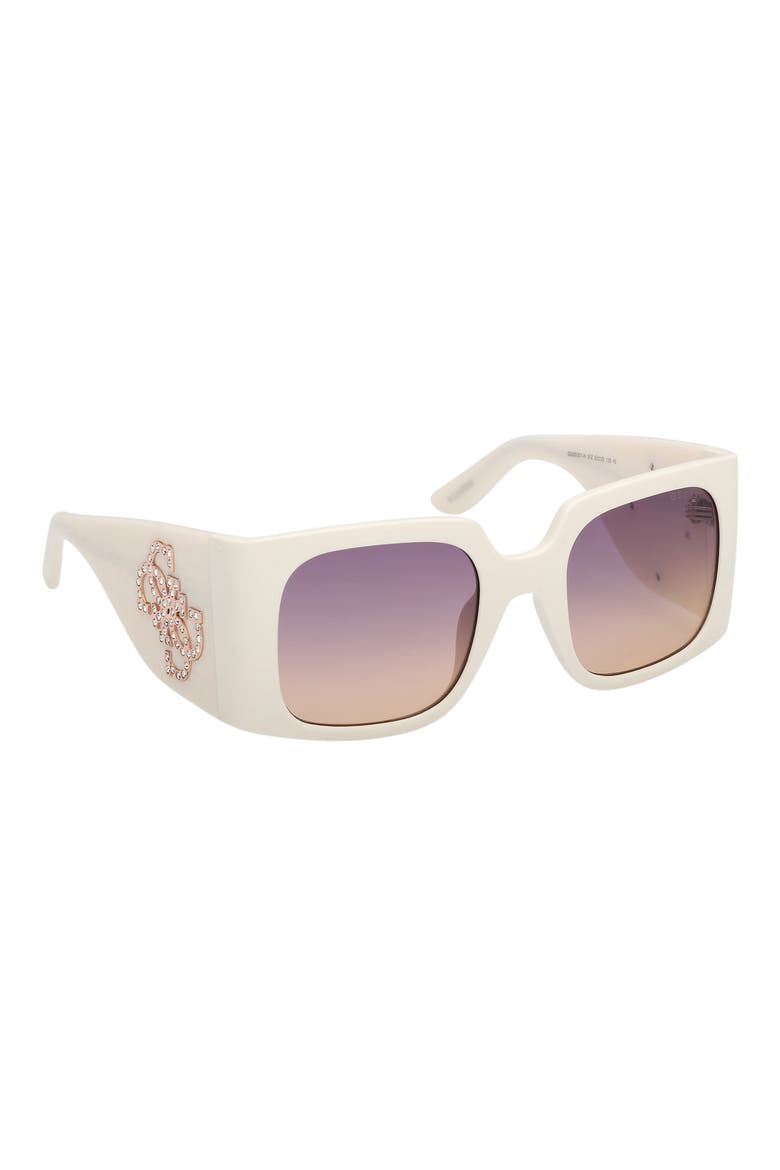 Square Sunglasses, Alternate, color, WHITE / GRADIENT OR MIRROR VIOLET