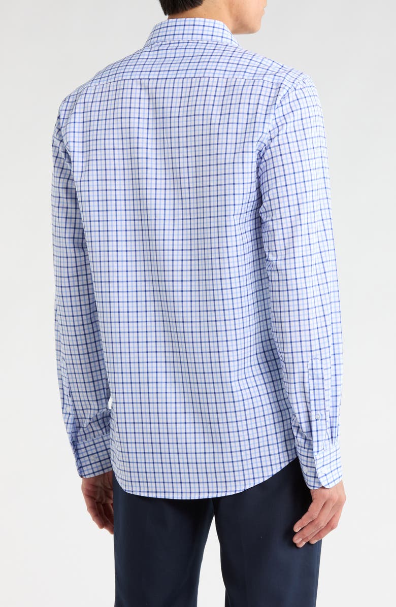 Nautica Slim Fit Check Print Dress Shirt, Alternate, color, White/ Navy