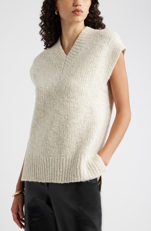 Merino Wool Blend V-Neck Sweater Vest