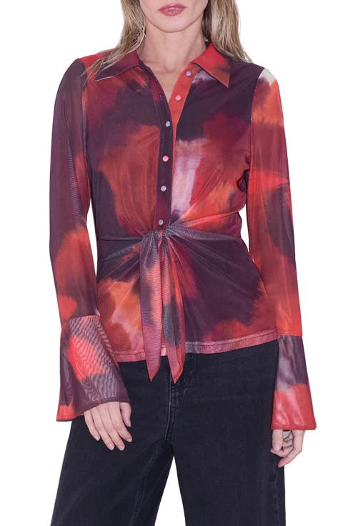Kristi Printed Mesh Shirt