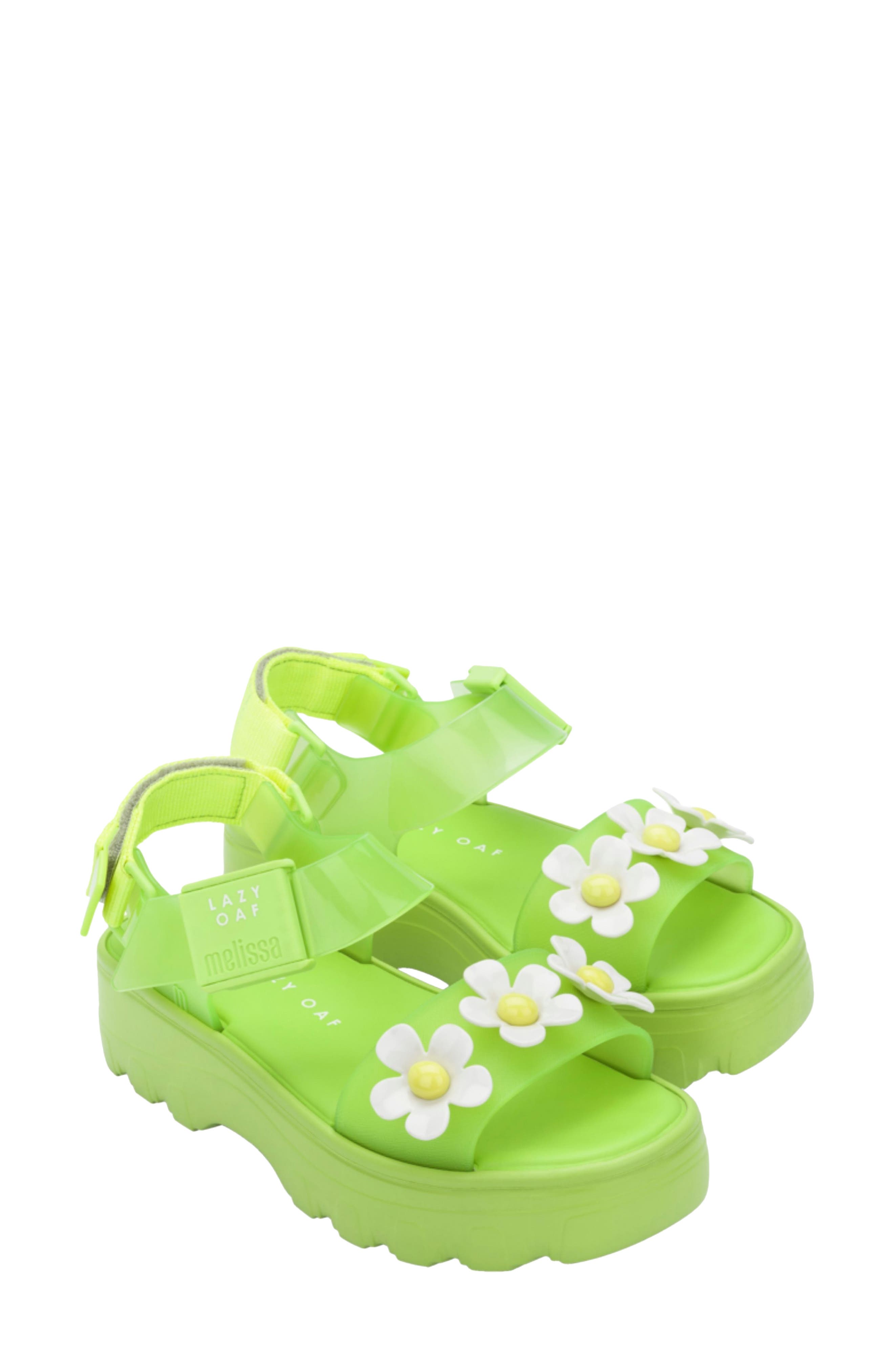 x Lazy Oaf Kick Off Lug Sole Platform Sandal, Main, color, GREEN/ WHITE/ YELLOW