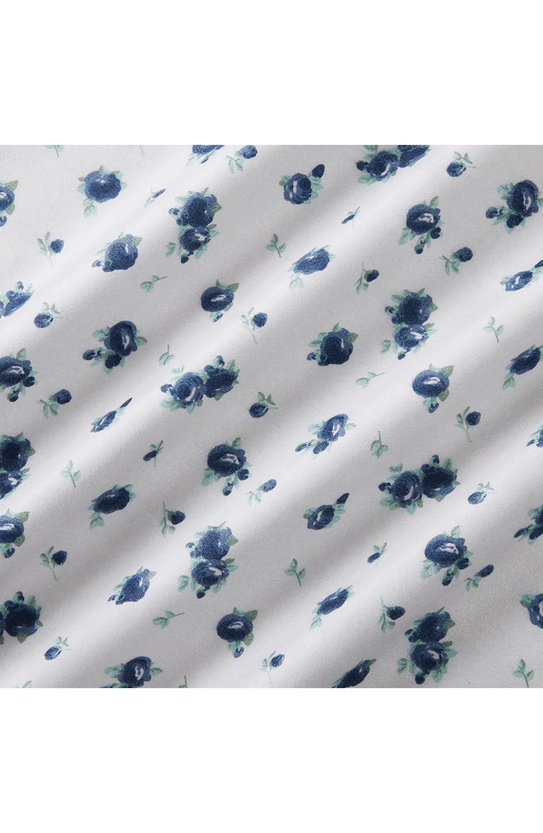 Modern Threads Rose Print Microfiber Sheet Set, Alternate, color, Blueberry