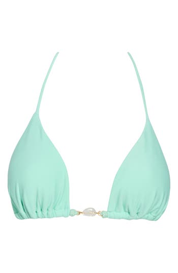 Vix Swimwear Ivy Triangle Bikini Top In Pastel Mint