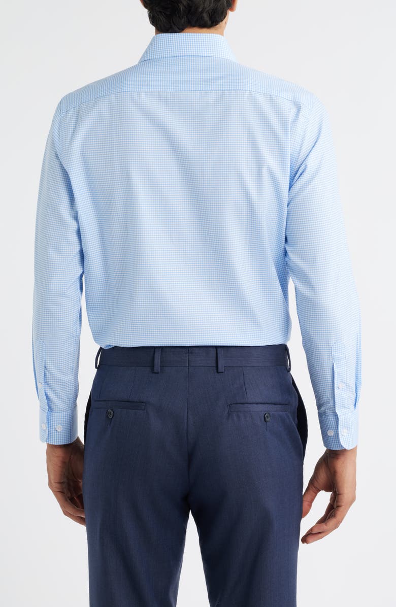 ZANETTI Grid Check Dress Shirt, Alternate, color, Light Blue/ White