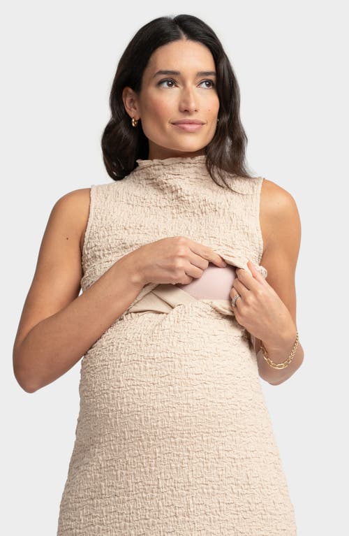 Shop Seraphine Maternity/nursing Body-con Dress In Beige