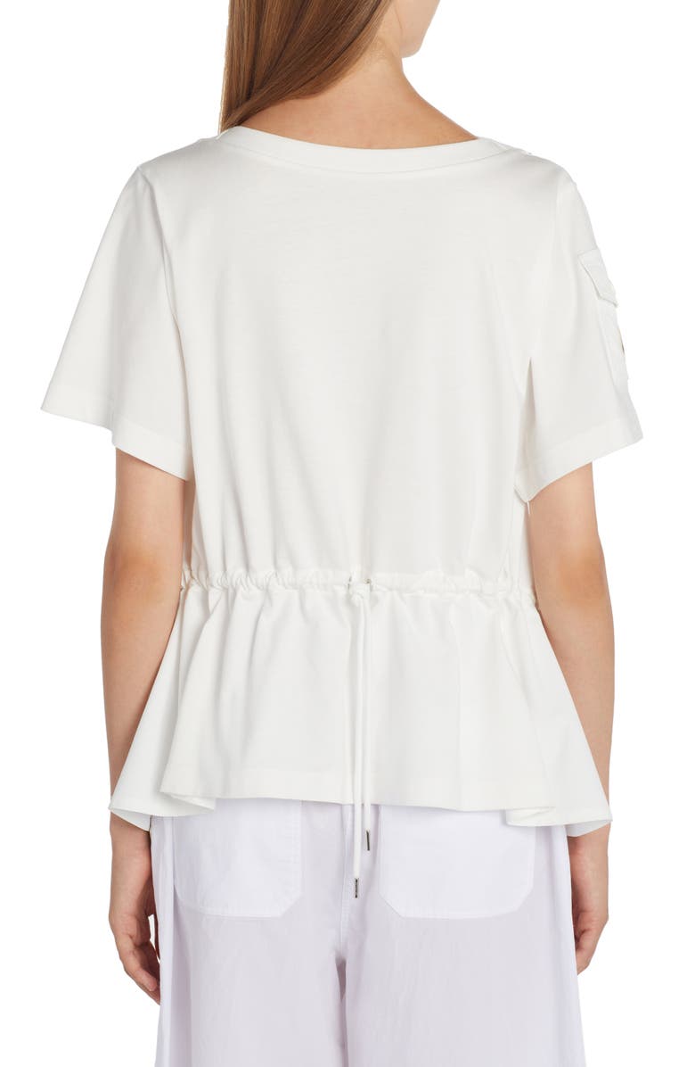 Moncler Cotton Jersey Drawstring Waist Top, Alternate, color, 