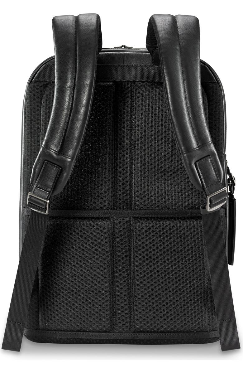 Briggs & Riley Medium Leather RFID Pocket Laptop Backpack, Alternate, color,