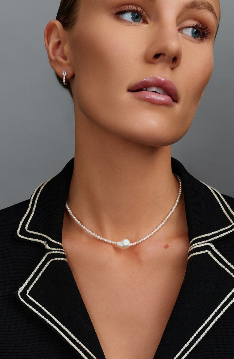 Nialaya Seed Pearl Choker Necklace, Alternate, color, White