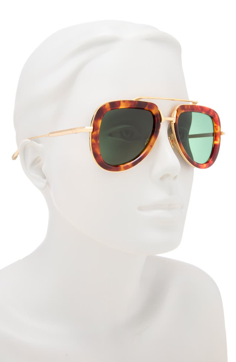Valentino 50mm Aviator Sunglasses, Alternate, color, Tortoise Gold Green