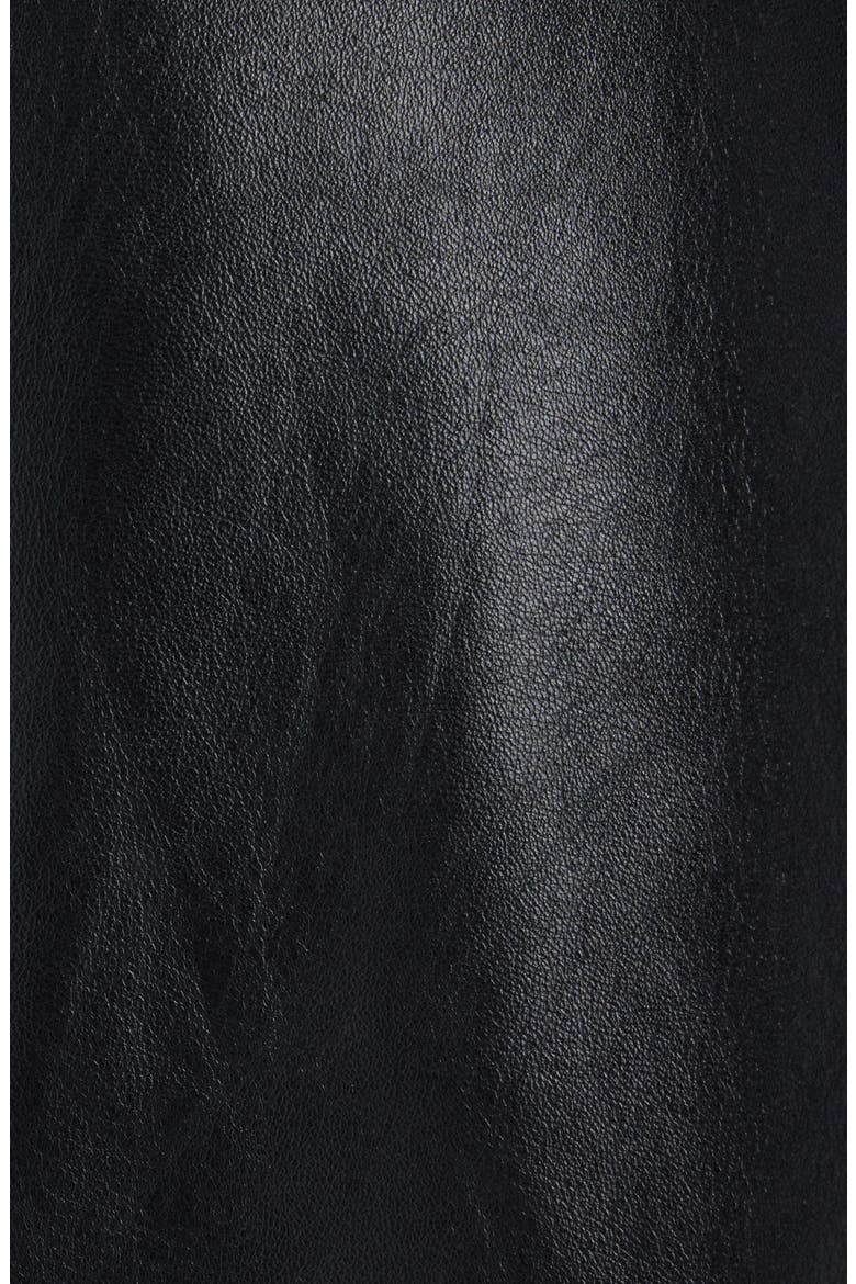 Sheepskin Leather Bomber Jacket, Alternate, color, BLACK