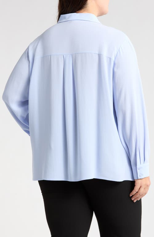 Eileen Fisher Silk Button-up Shirt In Bellflower