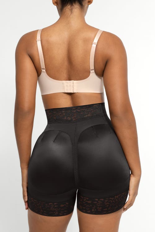 Shapellx Mid-rise Steel Boned Butt-lifting Shorts In Onyx Black