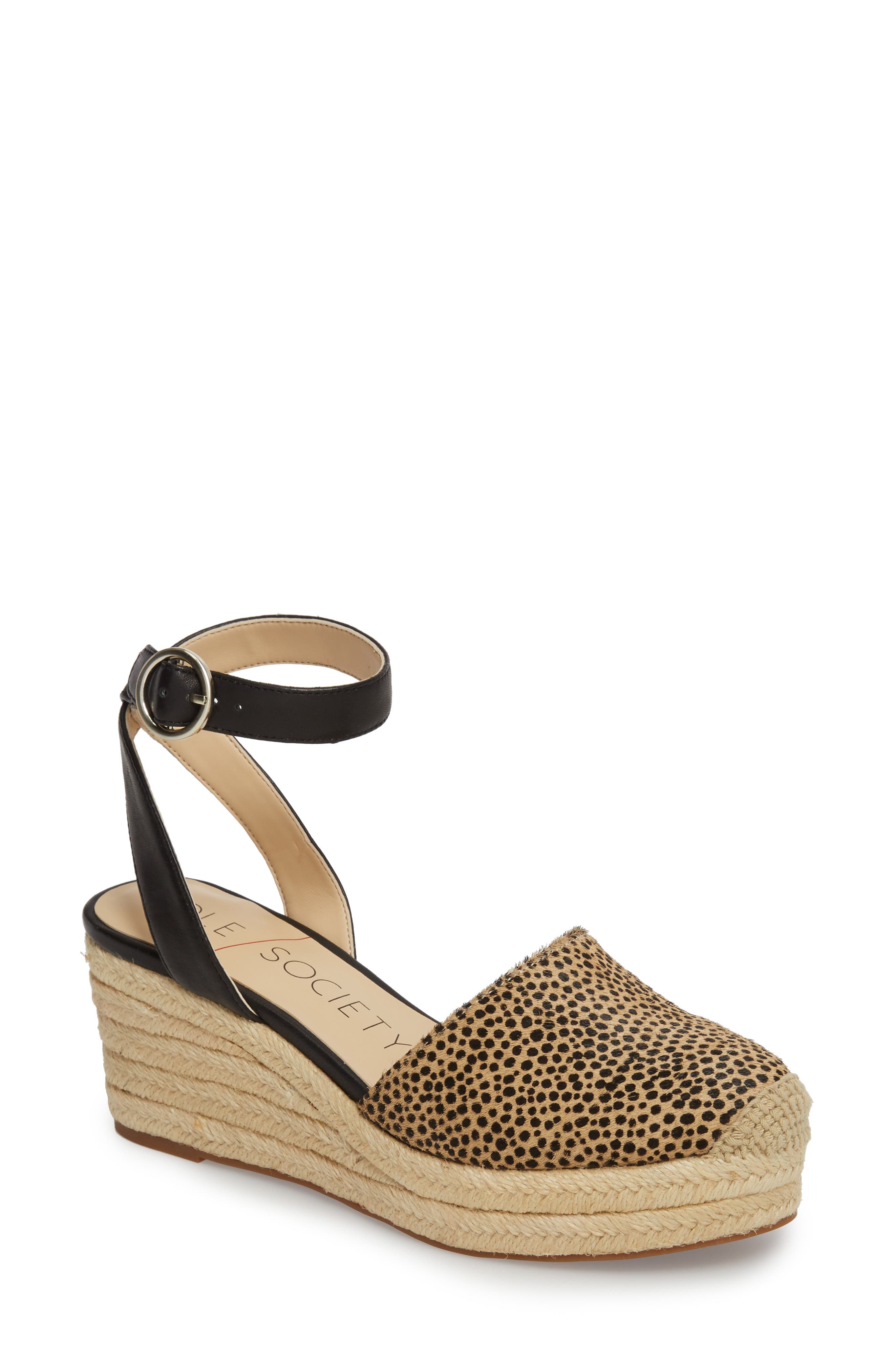 Channing Espadrille Sandal, Main, color, DOTTED HAIRCALF