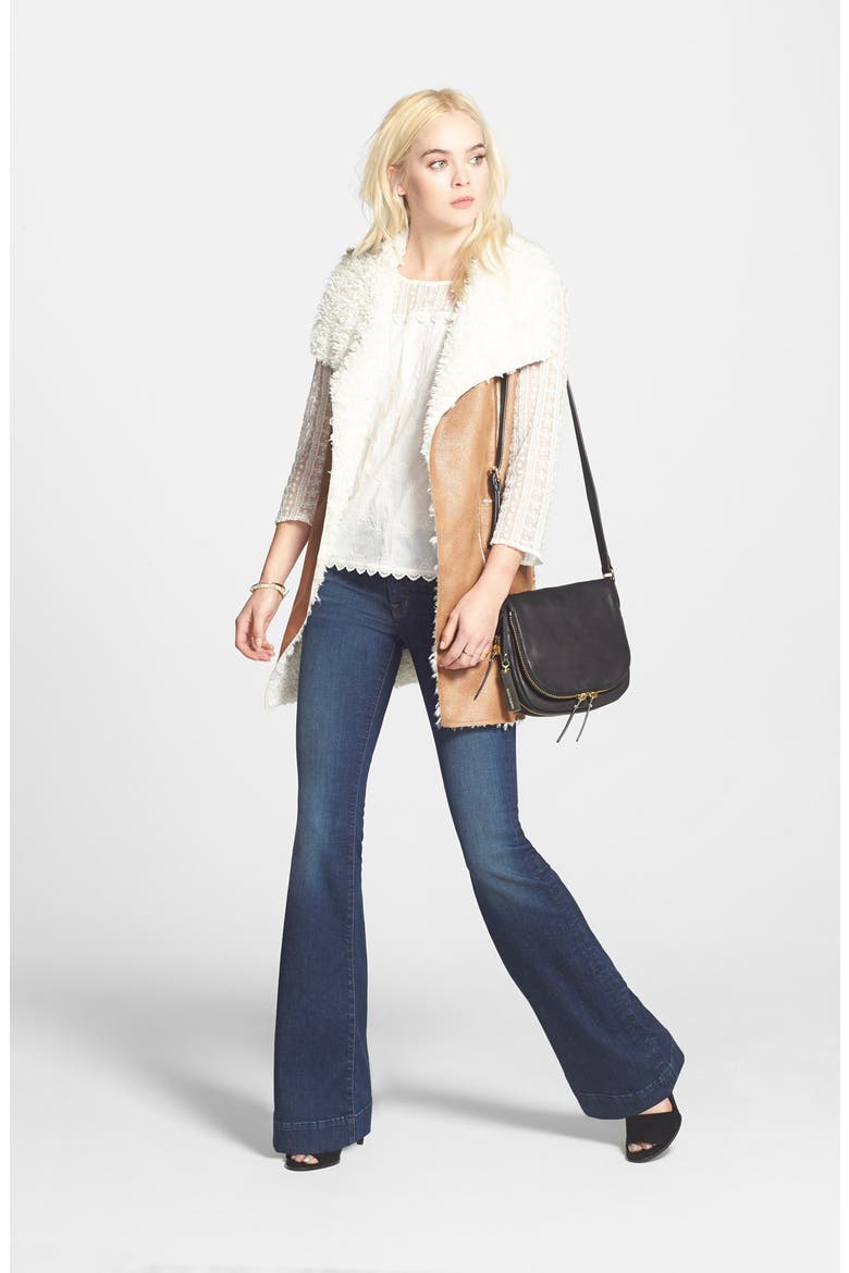 Faux Shearling Vest (Nordstrom Exclusive), Alternate, color, TAUPE