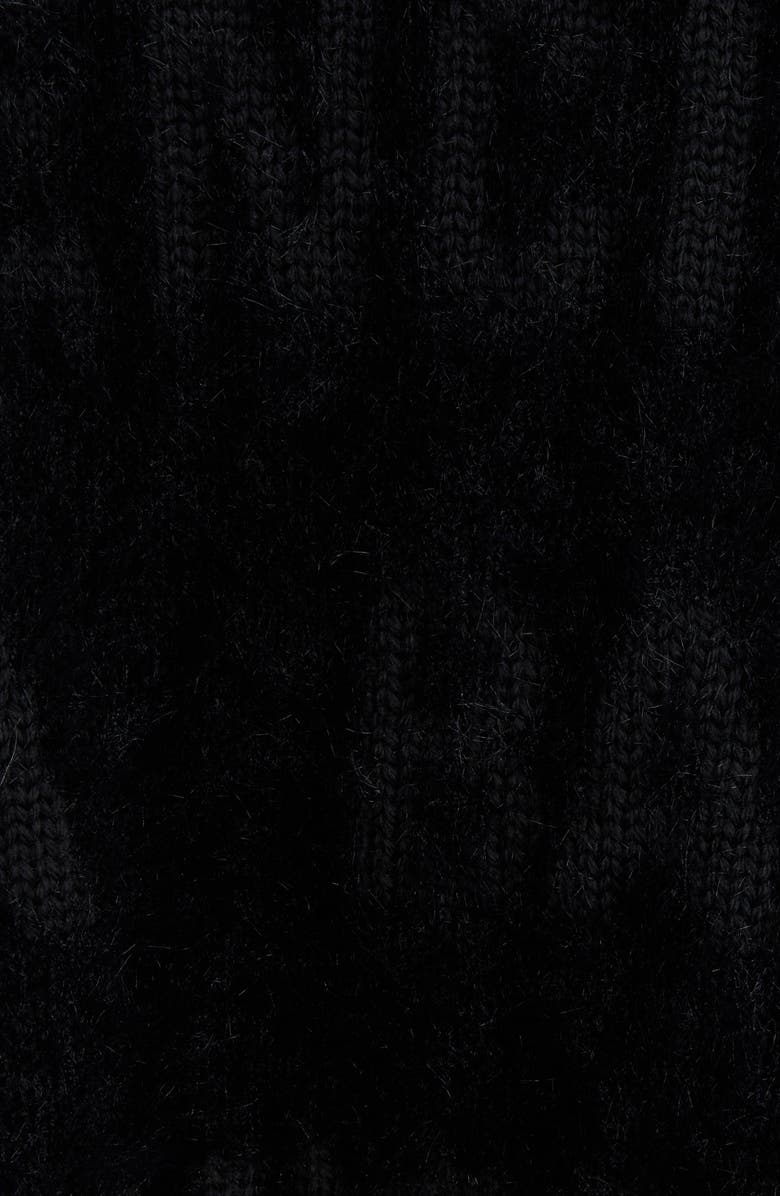 Balenciaga Oversize Furry Logo Jacquard Wool Blend Cardigan, Alternate, color, 