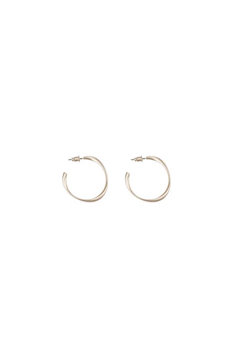 Leslie Small Sculpted Oval Hoop Earrings Dainty Trendy